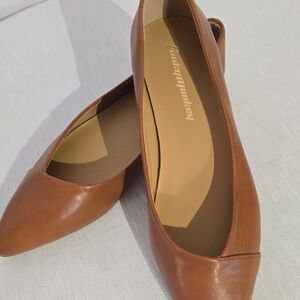 Tan Leather Flats by [Brand]